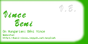 vince beni business card